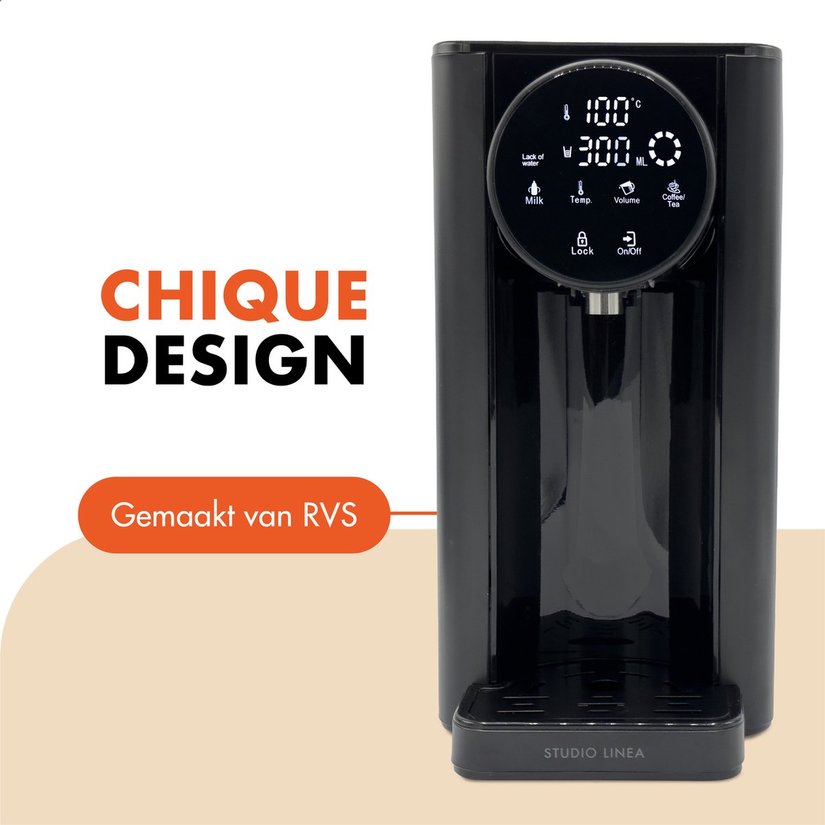 Studio Linea Luxe Heetwaterdispenser SLWK60BK