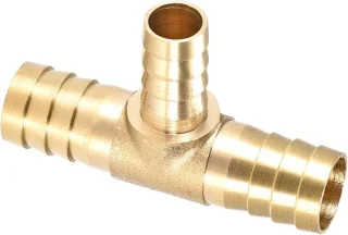 T-vormige messing barb connector (16mm x 12mm x 16mm)