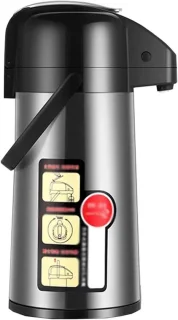 Thermos met pompsysteem decanter airpot 3 liter zwart