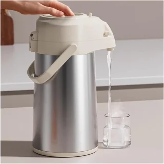 Thermoskan koffiepompfles 3 liter zilver