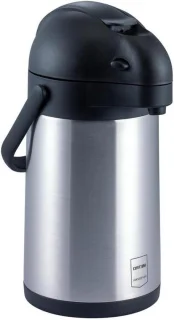 Thermoskan met pomp 2 L - Zilver/Zwart