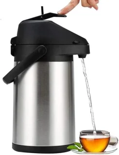 Thermoskan met pomp 25 liter zilver