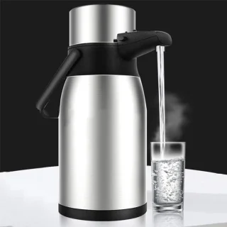 Thermoskan met pomp 3 L - Zilver