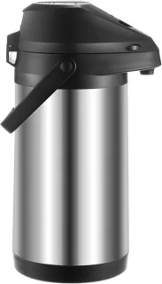 Thermoskan met pomp 3 liter zilver