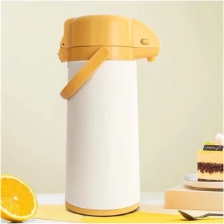 Thermoskan met pomp airpot 2,2L geel