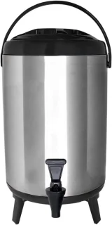 Thermosvat dranken dispenser, 4 tot 9,5 liter, zilver