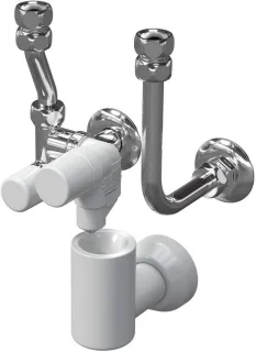 Veiligheidsgroep water - veiligheidsventiel set - chroomgeplateerd messing - DN 15