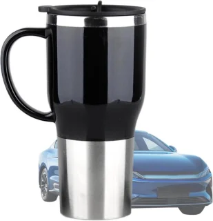Verwarmde reismok auto waterkoker 450 ml zwart