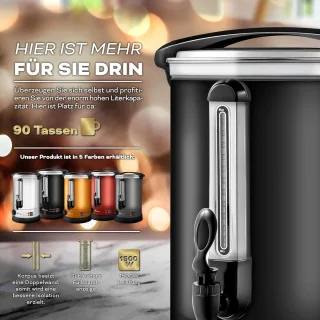 Warme drankendispenser 30 L RVS