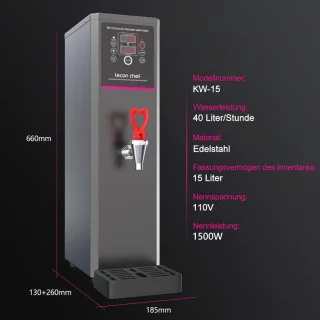 Warmwaterdispenser 15 L RVS