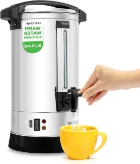Warmwaterdispenser elektrisch 8 liter zilver