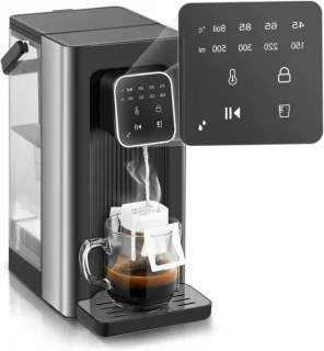 Warmwaterdispenser met heetwaterkraan