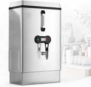 Warmwaterdispenser met kraan 40 liter zilver
