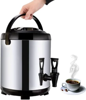 Warmwaterdispenser thermoskan met kraan 10 liter zwart
