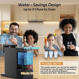 Warmwaterdispenser waterfilter apparaat zwart