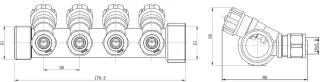 Warmwaterverdeler/drinkwaterverwarmer 1 inch x 16 mm PEX