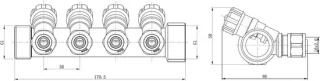 Warmwaterverdeler/drinkwaterverwarmer 1 inch x 16 mm PEX