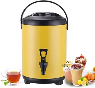 Water dispenser warmhoudkan fles 8 liter geel