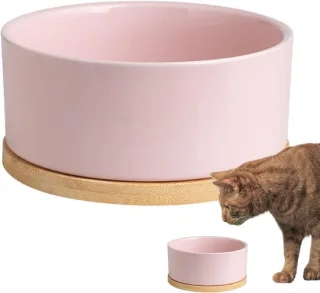 Waterbak en Voerdispenser voor Huisdieren 350ml - Roze/Blauw/Wit