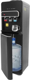 Waterdispenser met bodemlader, drie temperatuuruitgangen, zwart