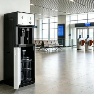 Waterdispenser met onderlading zwart