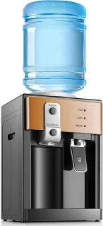 Waterdispenser met warm en koud water, 18,9 liter, champagne goud
