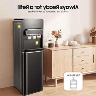 Waterdispenser voor warme en koude dranken, zwart