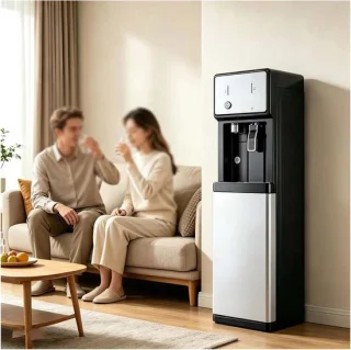 Waterdispenser vrijstaand - waterkoeler fontein - 105x31x31 cm - wit