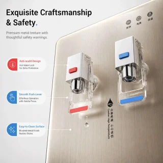 Waterdispenser wandmontage desktop champagne goud