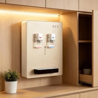 Waterdispenser wandmontage desktop champagne goud