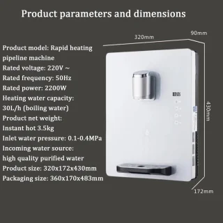 Waterdispenser wandmontage - wit