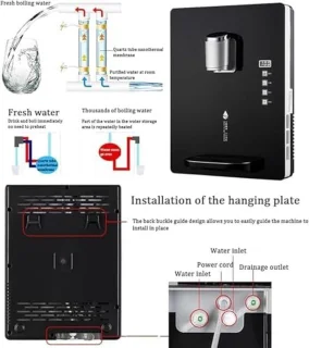 Waterdispenser wandmontage zwart