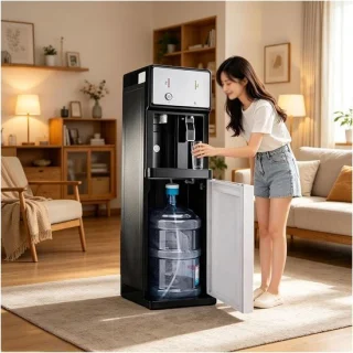 Waterdispenser warm/koud fles wit