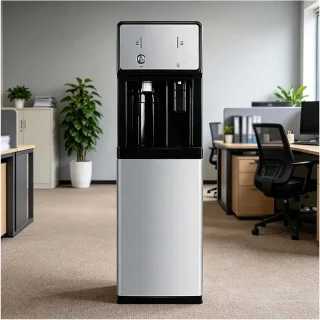 De Waterdispenser - waterkoeler fontein - 105 x 31 x 31 cm - zilver in één oogopslag