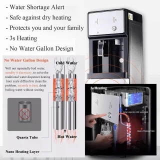 Wat vinden we goed aan de Waterdispenser - waterkoeler fontein - 105 x 31 x 31 cm - zilver