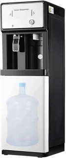 Waterkoeler dispenser met koud en warm water, onderlading fles, wit