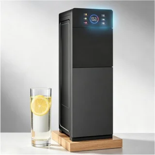 Waterkoeler onderlader met heetwaterdispenser - zwart