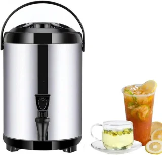 Waterwarmer rvs drankdispenser 6 liter zwart