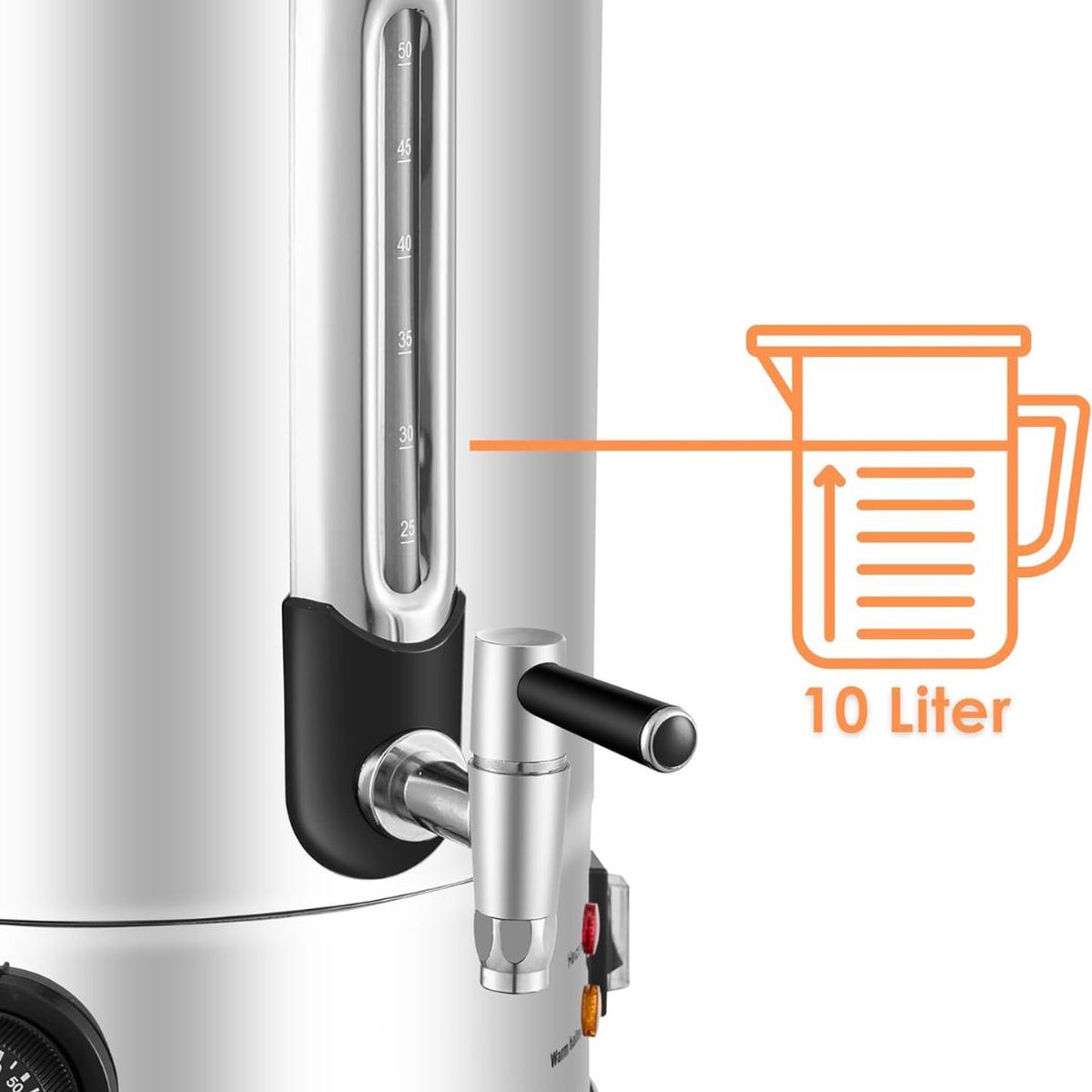 White-Label Luxe Heetwaterdispenser Zilver Zwart