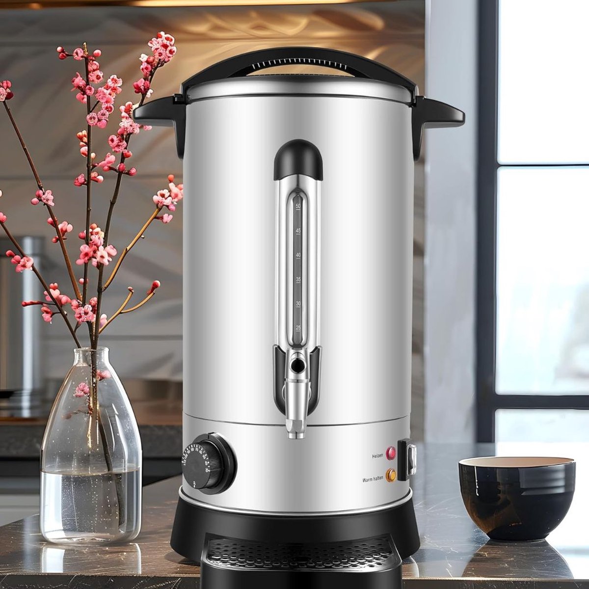 White-Label Luxe Heetwaterdispenser Zilver Zwart