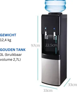 White-Label® Waterdispenser / Waterkoeler - Zwart