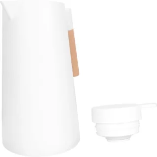 Witte thermoskan met handvat