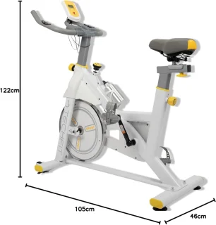 Hometrainer met 8 kg vliegwiel en magnetische weerstand – Fiets voor thuis met LCD-display en tablethouder