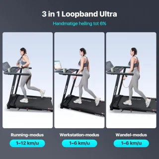 3-in-1 Opvouwbare Loopband voor Thuis met Slimme AI en Hoogwaardige Functionaliteiten