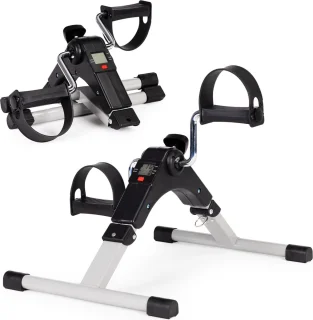 Mini opvouwbare hometrainer/ revalidatiefiets 48 x 36,5 x 26 cm - Computermonitoring - Antislipvoetjes - Zwart