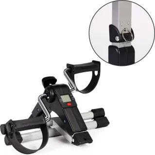 Mini opvouwbare hometrainer/ revalidatiefiets 48 x 36,5 x 26 cm - Computermonitoring - Antislipvoetjes - Zwart