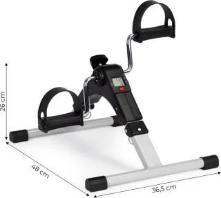 Mini opvouwbare hometrainer/ revalidatiefiets 48 x 36,5 x 26 cm - Computermonitoring - Antislipvoetjes - Zwart