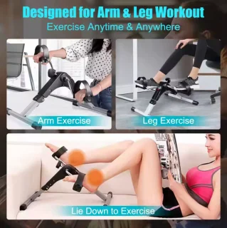 Mini fiets home trainer - Beentrainer - Fietsen - Thuis sporten - Fietsbewegingstrainer - Goed de zomer door - Stoelfiets - Stoelfietsen - Mini hometrainer - Bike Bureaufiets - Zwart