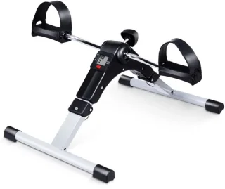 Mini fiets home trainer - Beentrainer - Fietsen - Thuis sporten - Fietsbewegingstrainer - Goed de zomer door - Stoelfiets - Stoelfietsen - Mini hometrainer - Bike Bureaufiets - Zwart