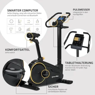 Thuis Fitness Fiets met 24 Weerstandsniveaus en 24 Trainingsprogramma's - Ideaal voor Cardio Training